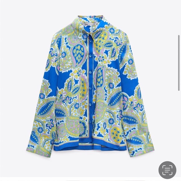 Zara Tops Iso Zara Flowy Printed Blouse And Pants Poshmark